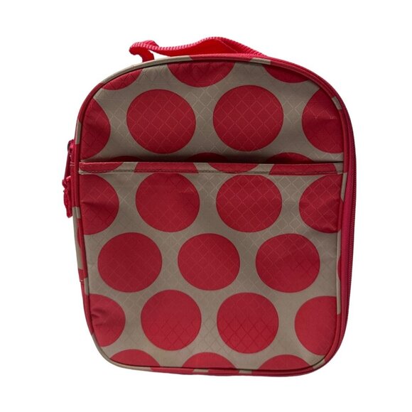 Thirty-One Chillicious THERMAL Zipper Lunchbox Cream With Pink Polka Dots - Picture 3 of 10